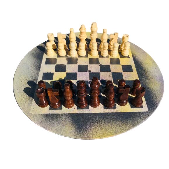 Vinyl Chess Set - Faded Chrome Yellow - Picture 1 of 9